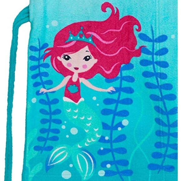 Saint Eve Girls Beach Cover-Up, Mermaid, X-Small 3/4, 100% Cotton - Picture 4 of 5